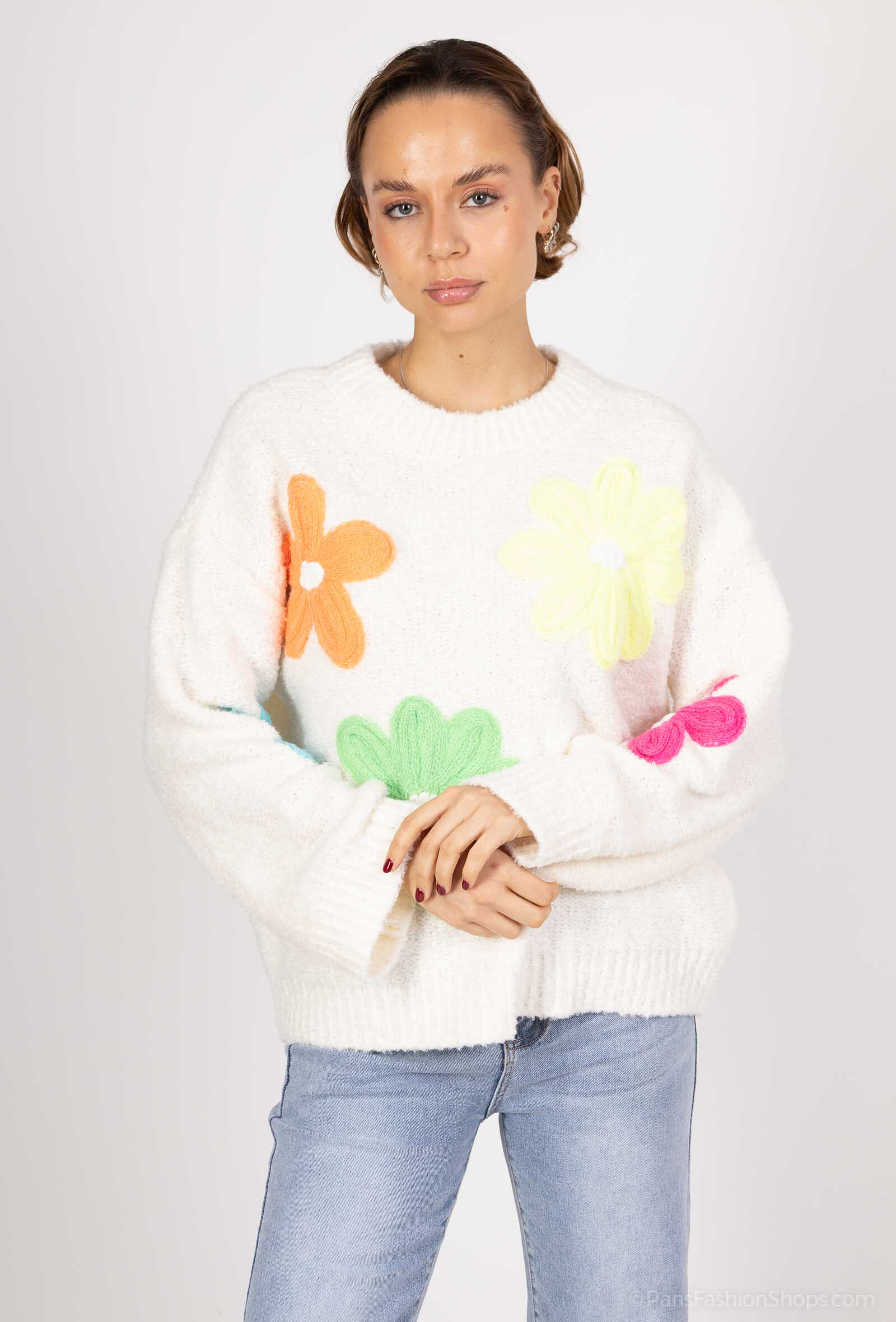 Grossiste LUZABELLE - Pull avec grosse fleur