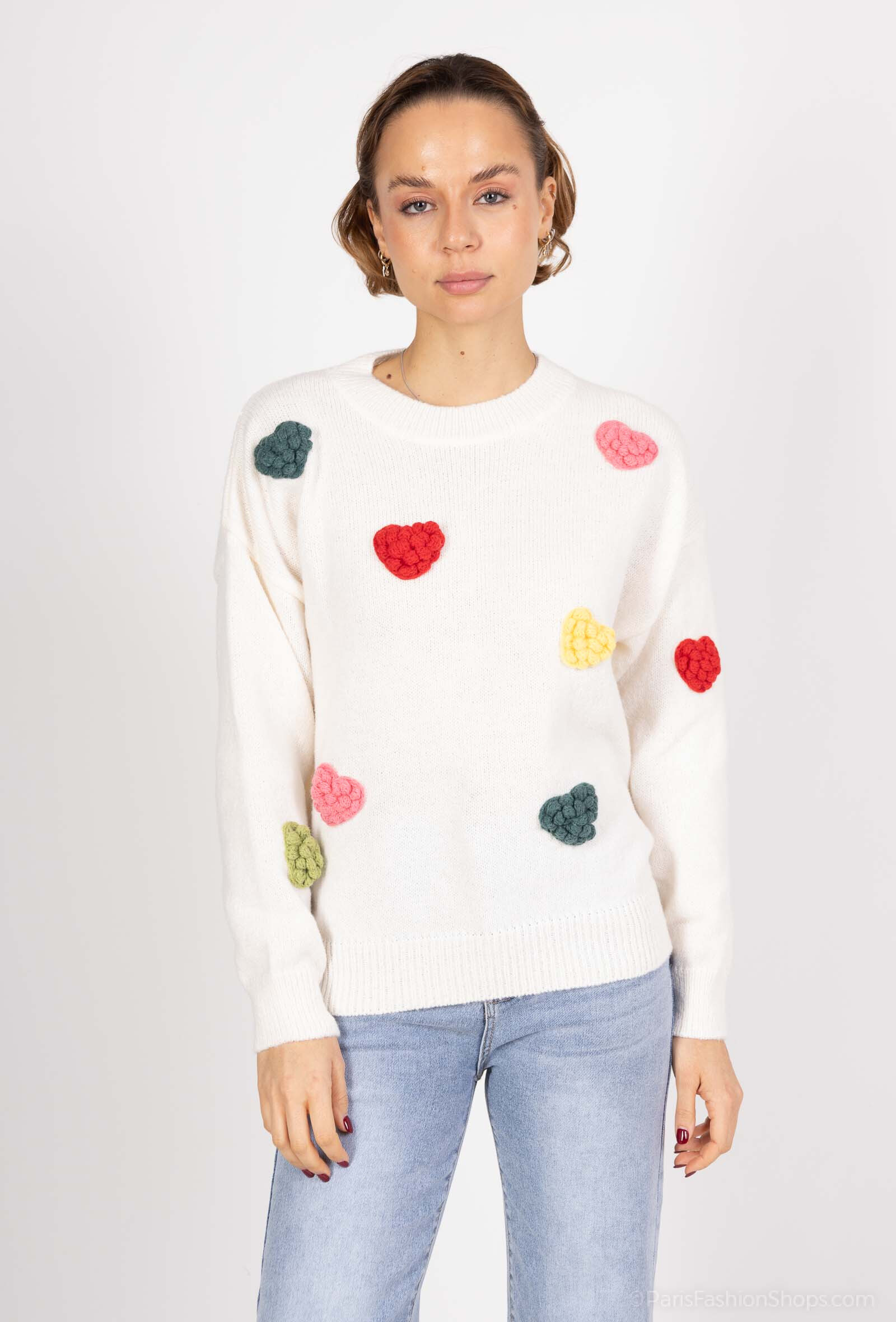 Grossiste LUZABELLE - Pull avec coeur en 3D
