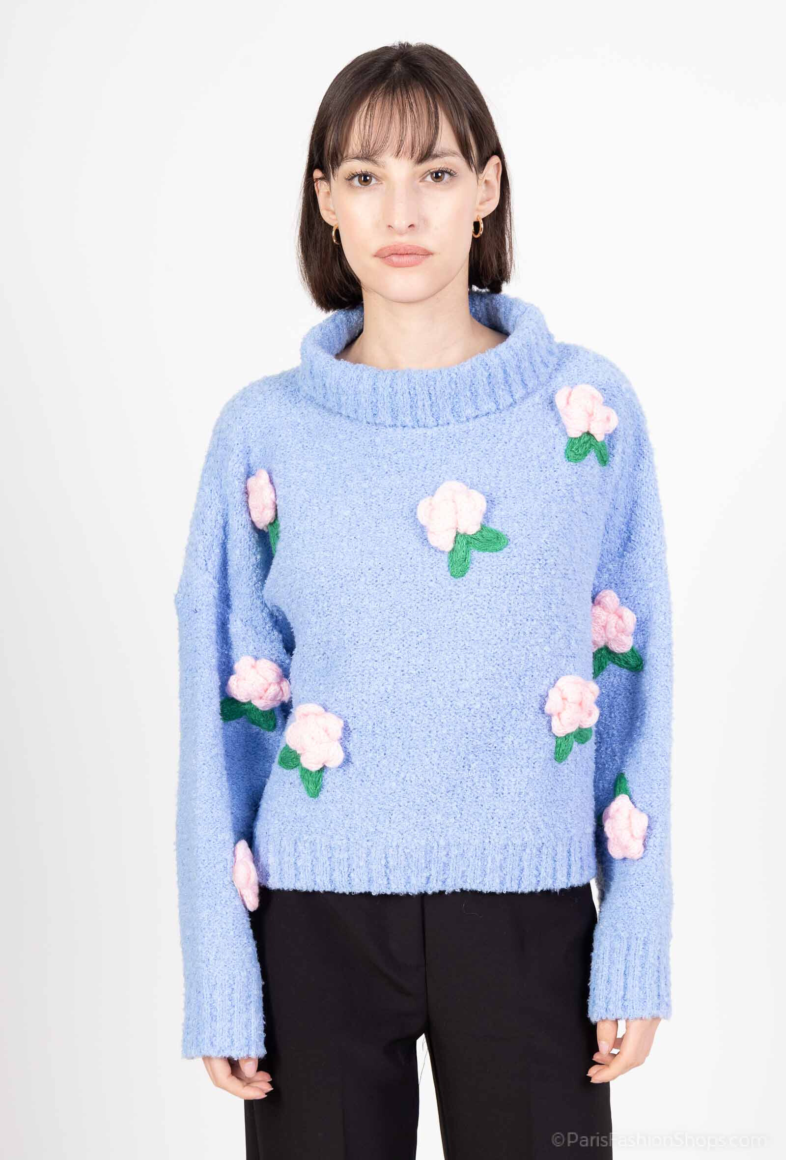 Wholesaler LUZABELLE - Turtleneck sweater with 3D flower