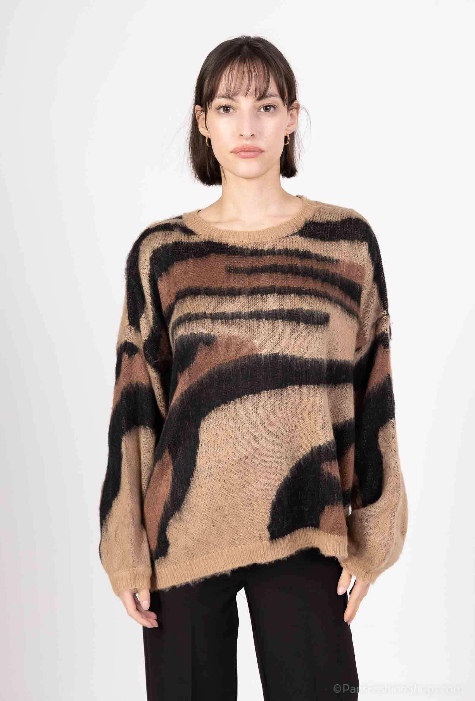 Grossiste LUZABELLE - Pull imprimée zèbre