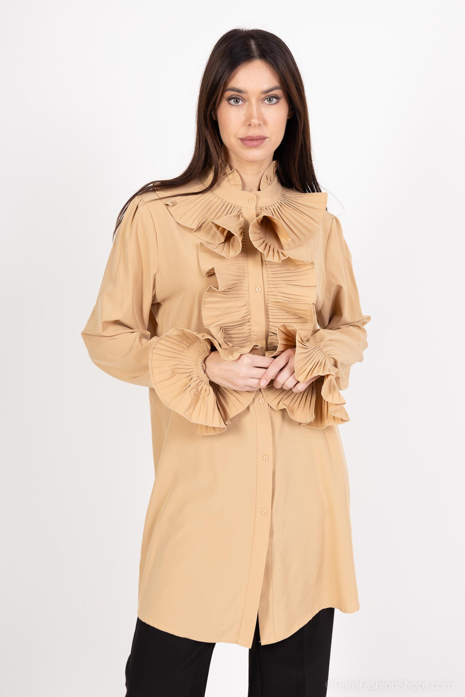 Wholesaler LUZABELLE - Pleated dress at the collar