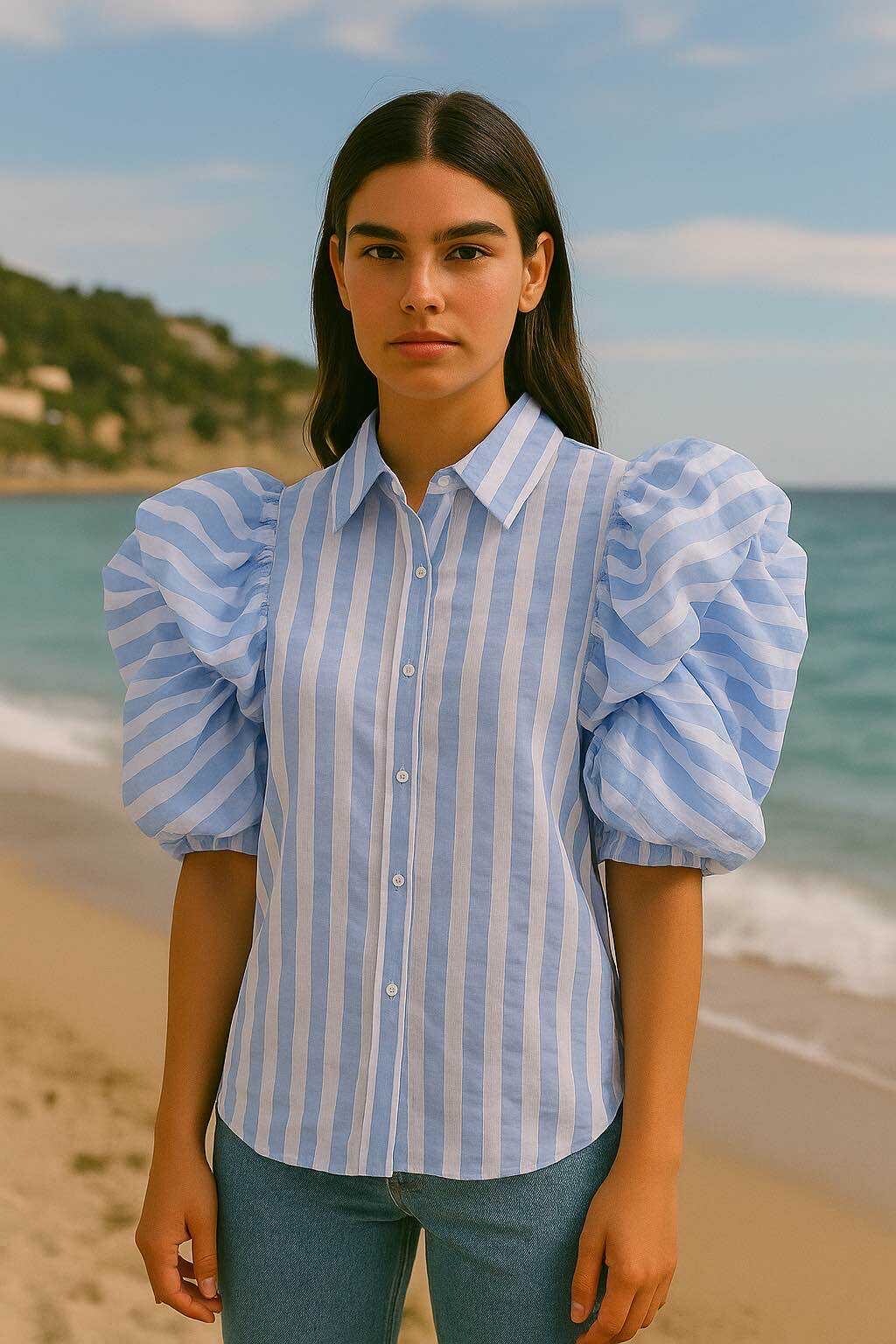 Wholesaler LUZABELLE - Striped Floral Shirt Dress – Paris Breeze Dress