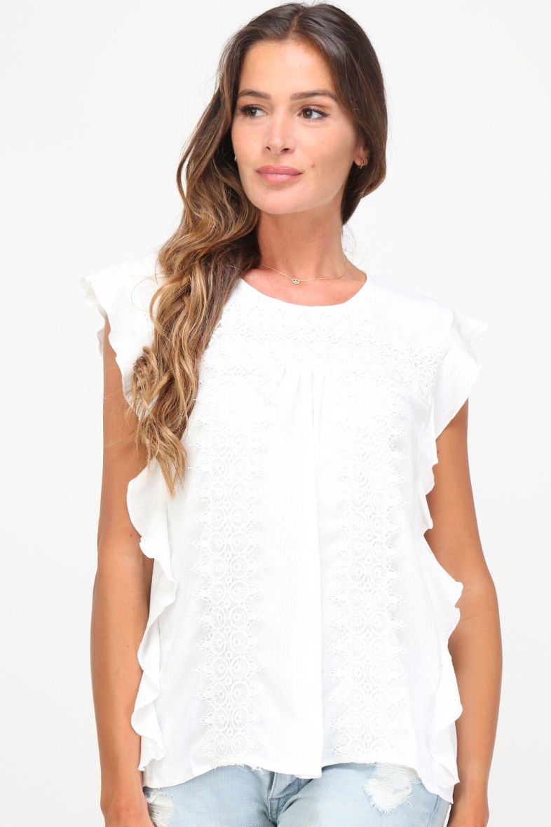 Grossista LUZABELLE - blusa senza maniche con ricamo