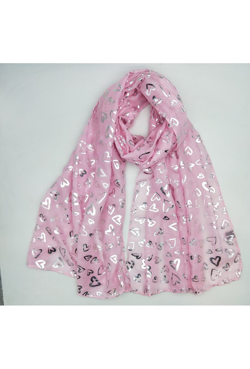Wholesaler LX Moda - Shiny scarf with heartpattern