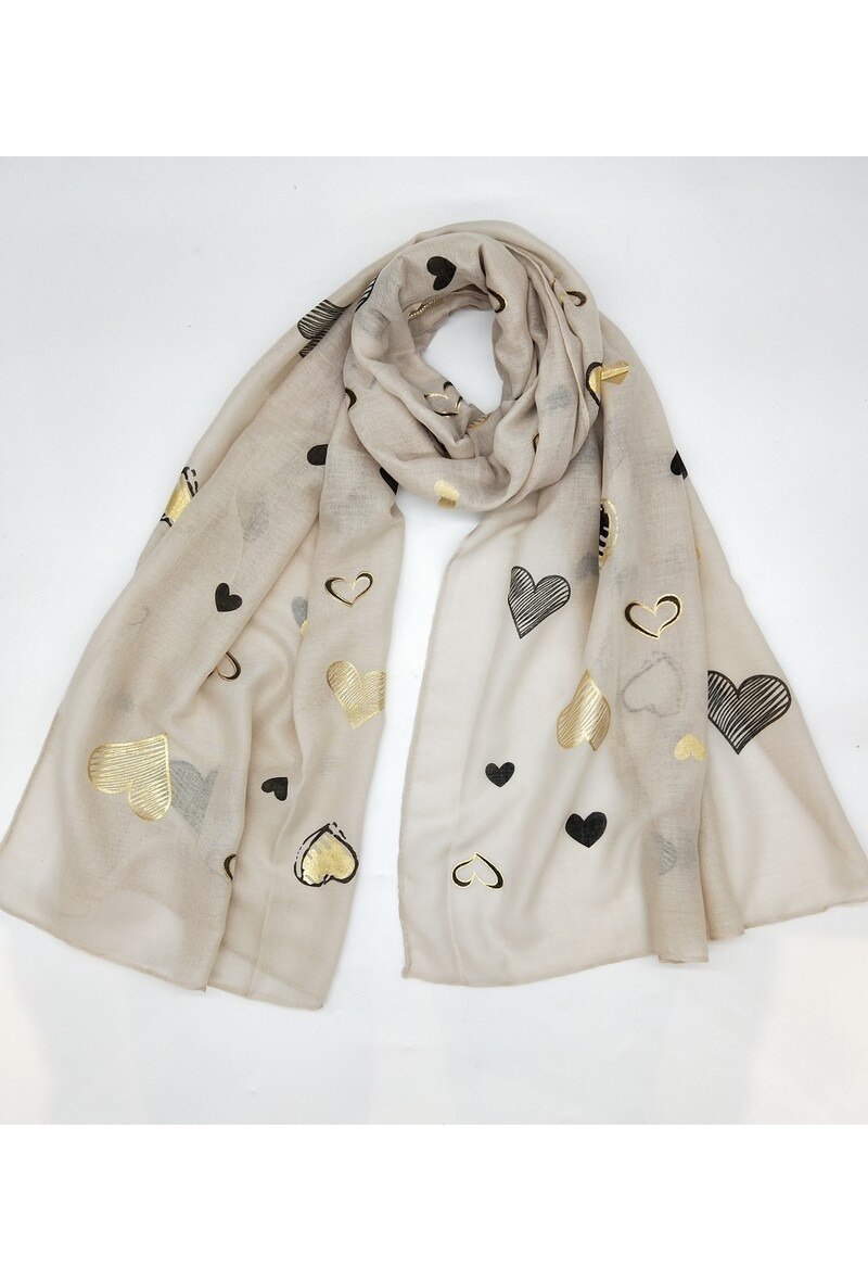 Wholesaler LX Moda - Shiny scarf with heartpattern