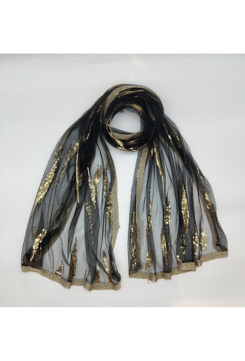 Wholesaler LX Moda - Wedding transparent sequin scarf
