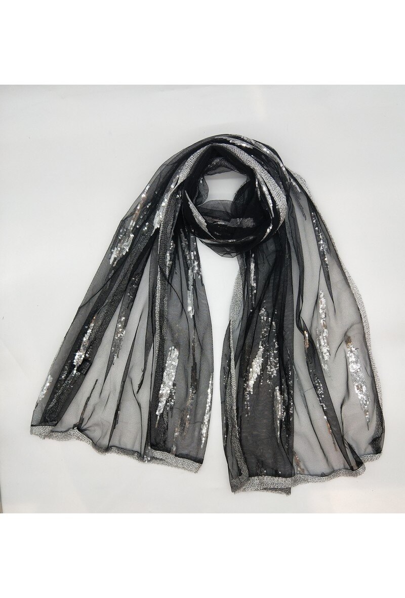 Mayorista LX Moda - Bufanda de noche de boda de lentejuelas transparentes