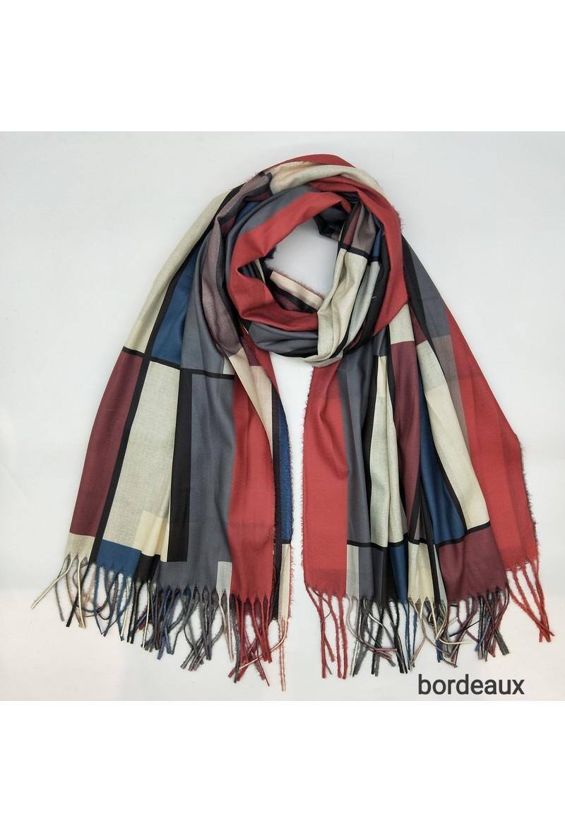 Grossiste LX Moda - Echarpe pour femme à carreaux avec frange
