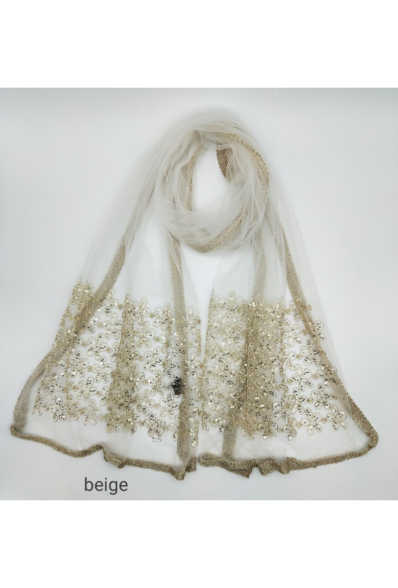 Wholesaler LX Moda - Wedding transparent sequin scarf