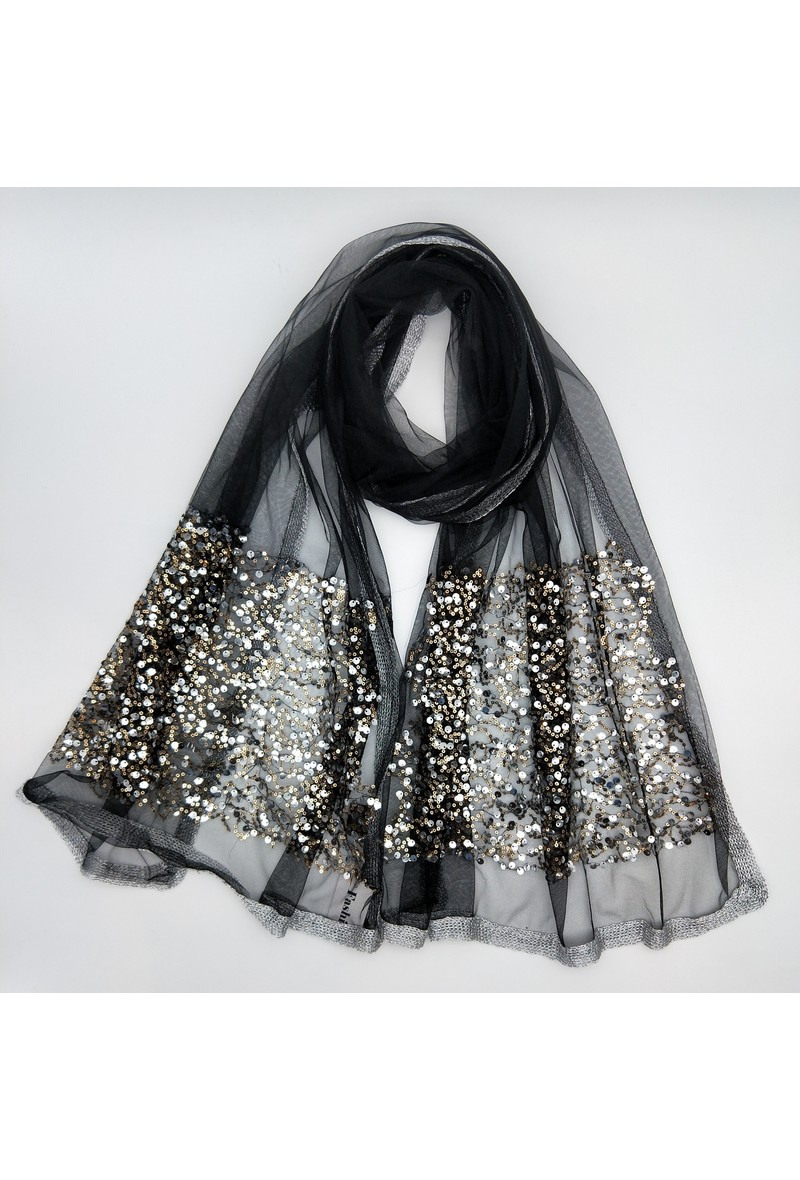 Wholesaler LX Moda - Wedding transparent sequin scarf