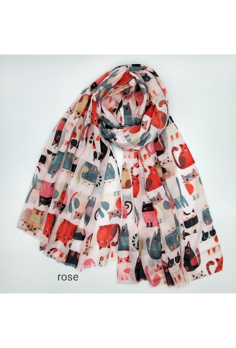 Wholesaler LX Moda - Women's scarf with cat pattern