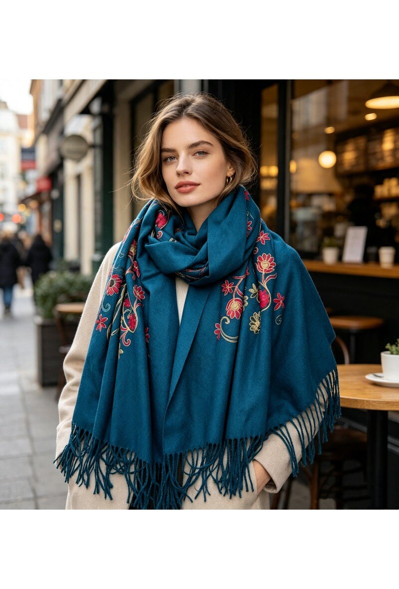 Wholesaler LX Moda - Floral embroidered scarf