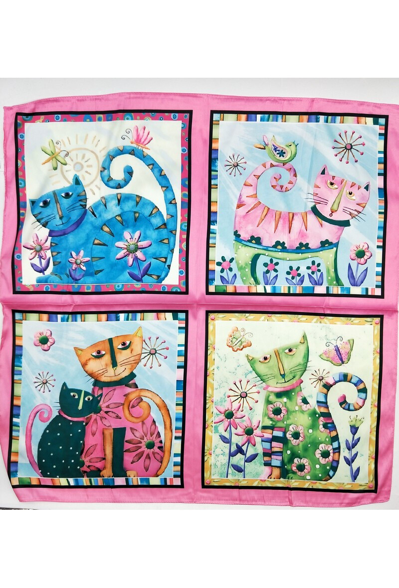 Wholesaler LX Moda - Small square with cat patterns