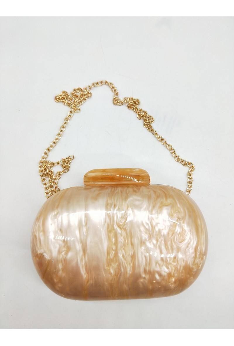 Grossiste LX Moda - Pochette en acrylique ovale nacré