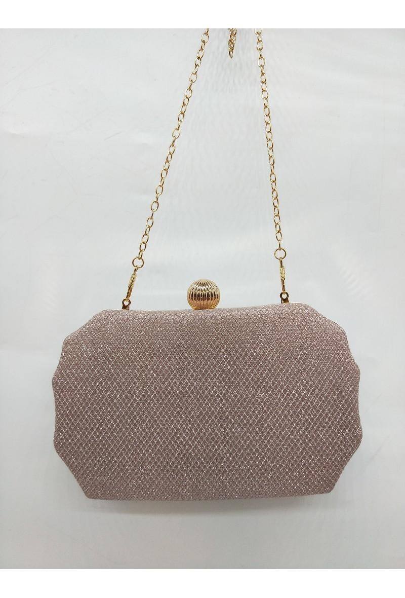 Grossiste LX Moda - Pochette de soirée strass forme ondulée