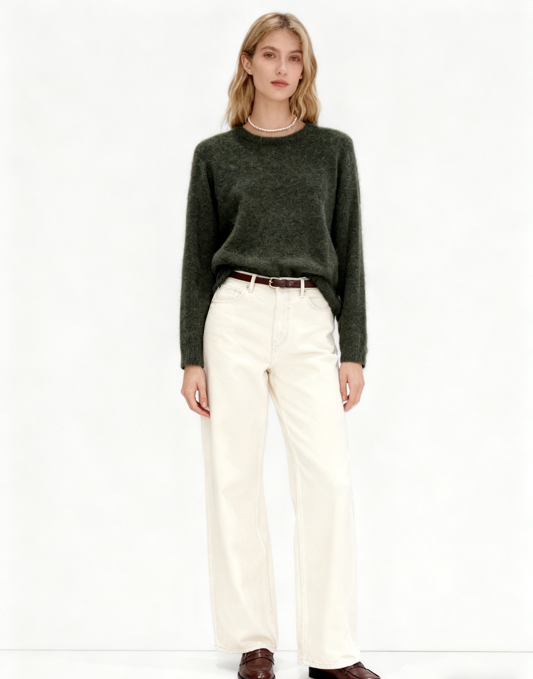 Grossista LYCHEE - Maglione Donna Classico in Lana di Alpaca – Girocollo Maniche Lunghe, Maglia Calda e Elegante