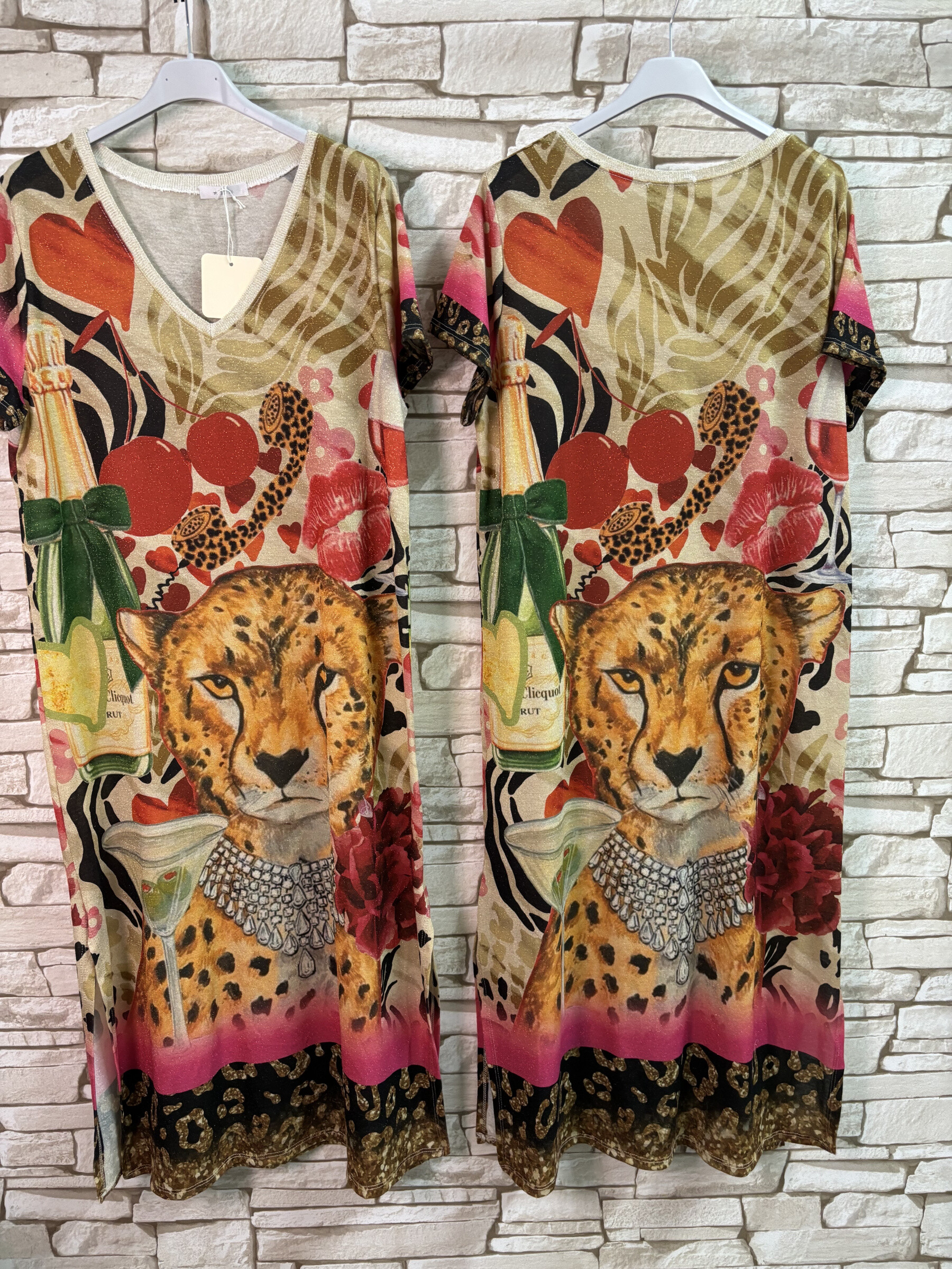 Grossiste LYCHI - robe imprimée lurex