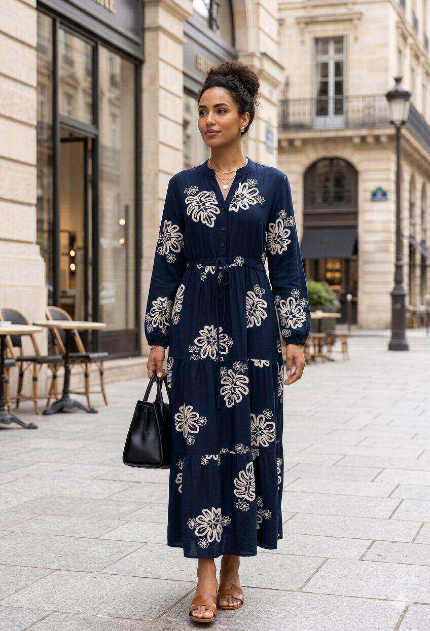 Grossiste M&D FASHION - Robe longue imprimée fleuri