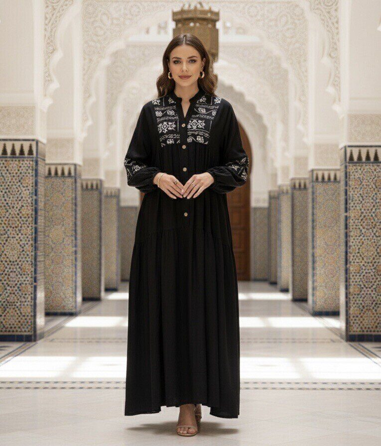 Wholesaler M&D FASHION - Elegant long embroidered abaya – Refined traditional style