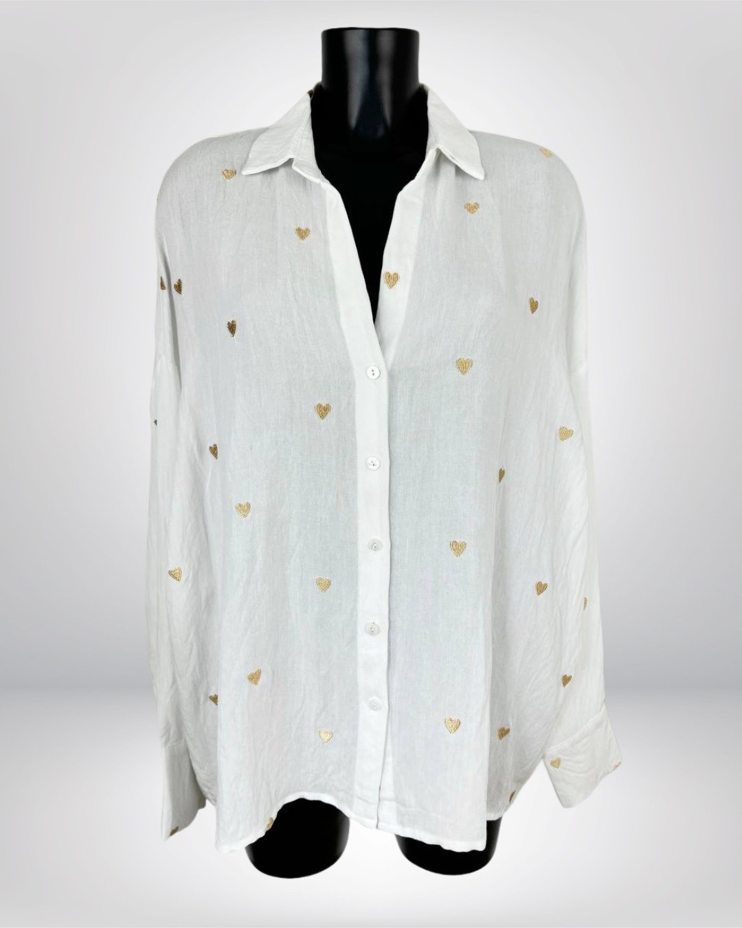 Wholesaler M&D FASHION - Fluid shirt with embroidered hearts