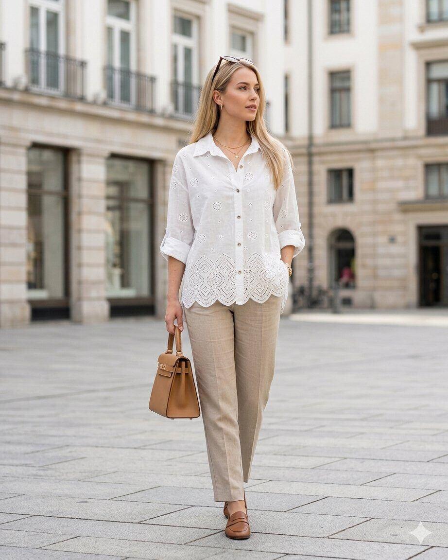 Grossiste M&D FASHION - Chemise en coton brodée