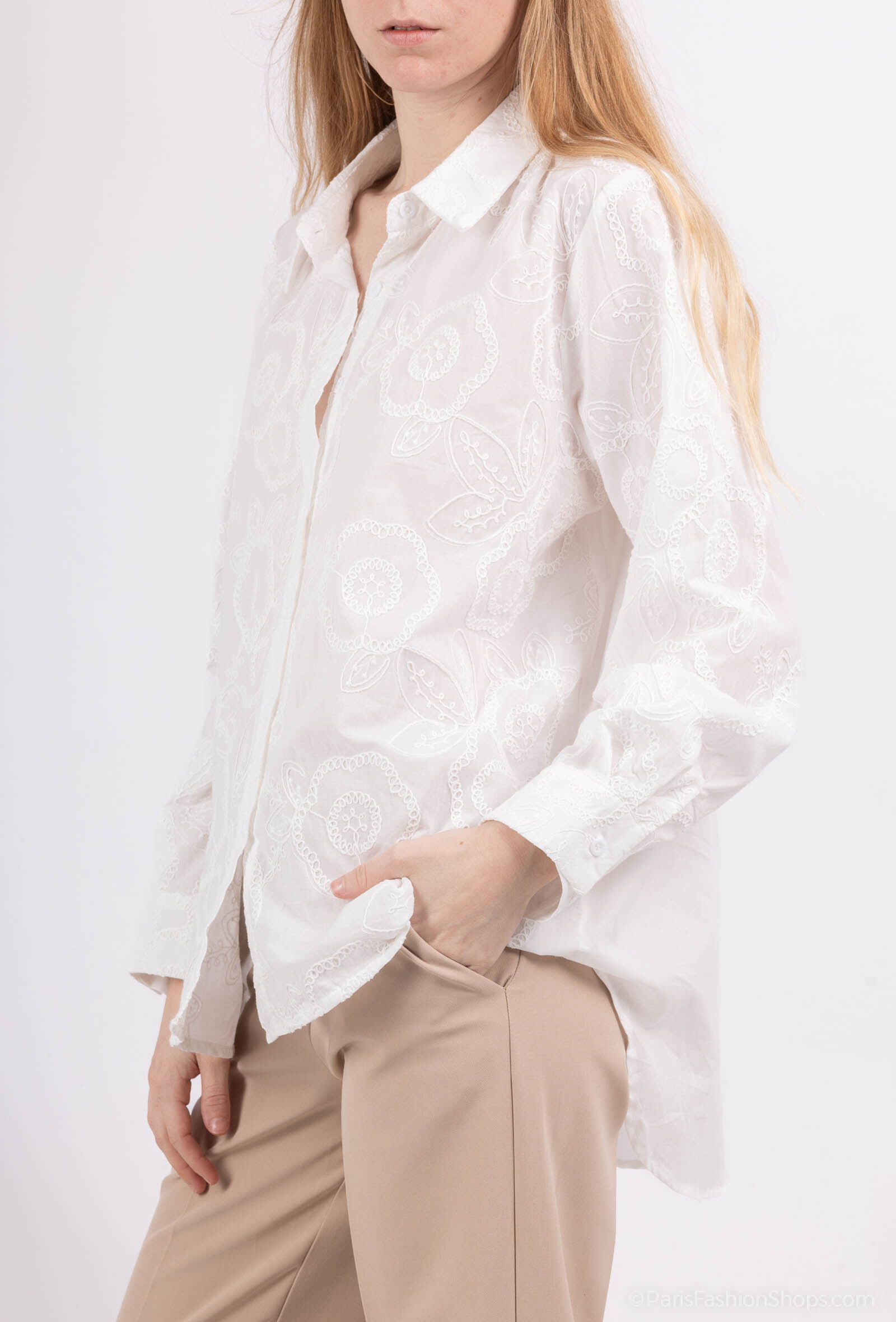 Wholesaler M&D FASHION - Long -sleeved embroidered shirt