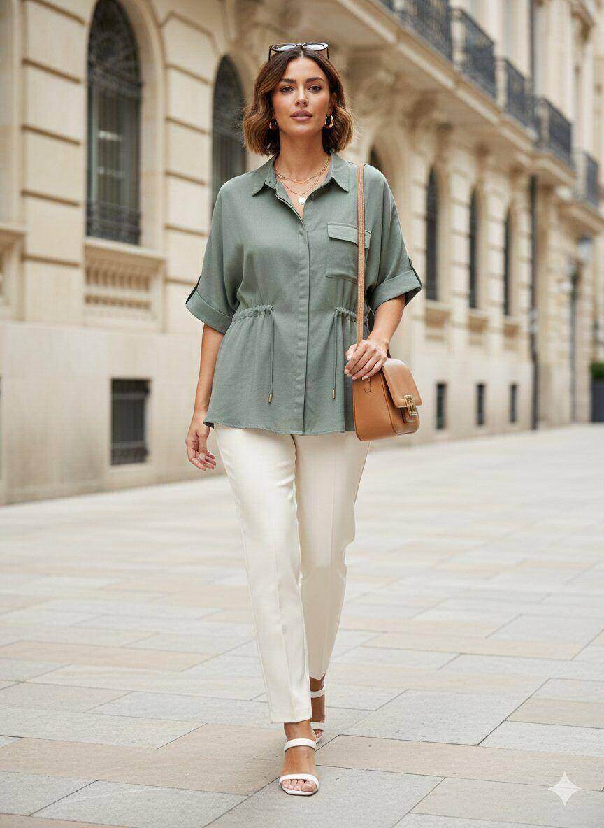 Grossiste M&D FASHION - Chemise fluide à poches