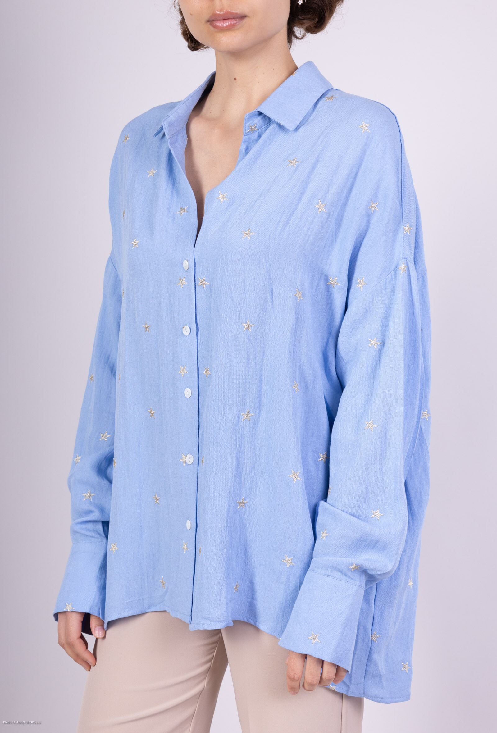 Wholesaler M&D FASHION - Fluid shirt with embroidered stars
