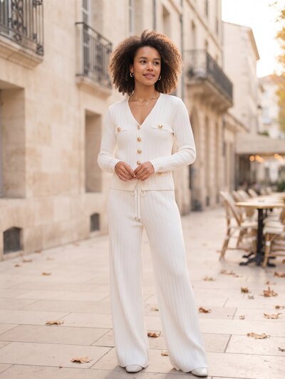 Grossiste M&D FASHION - Ensemble gilet et pantalon femme Grossiste M&D FASHION - Ensemble gilet et pantalon femme