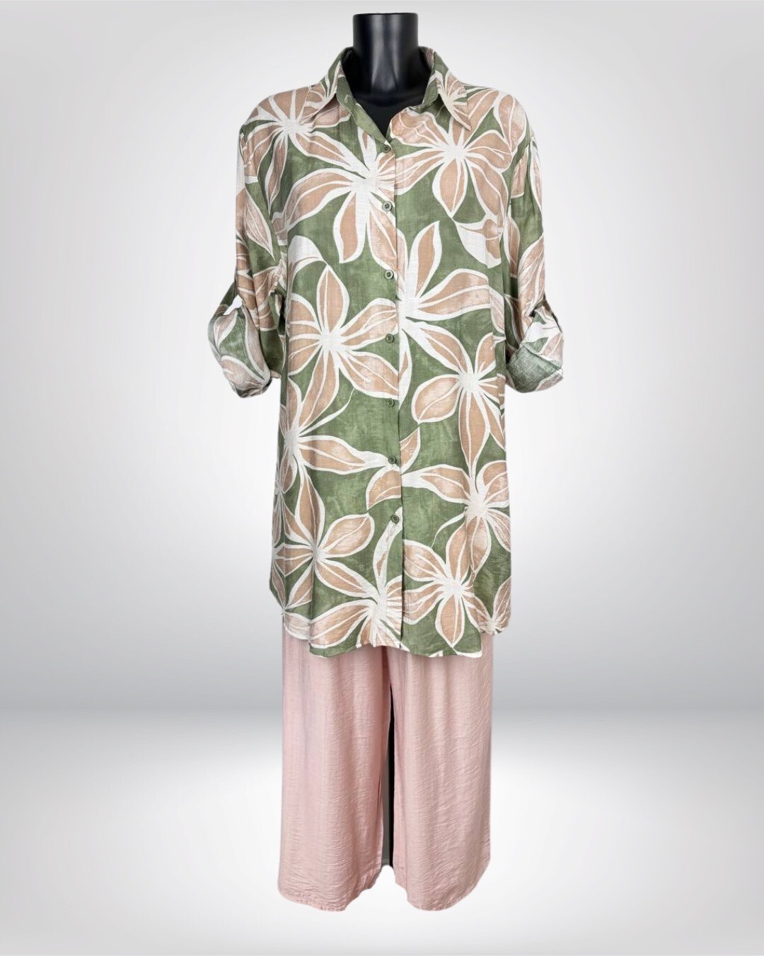 Wholesaler M&D FASHION - Flower printed set and united plain pants