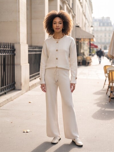 Grossiste M&D FASHION - Ensemble maille boutonné Grossiste M&D FASHION - Ensemble maille boutonné