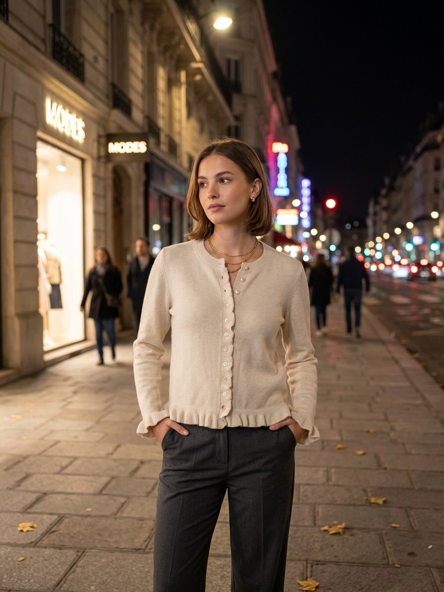 Grossista M&D FASHION - Cardigan in Maglia con Volant