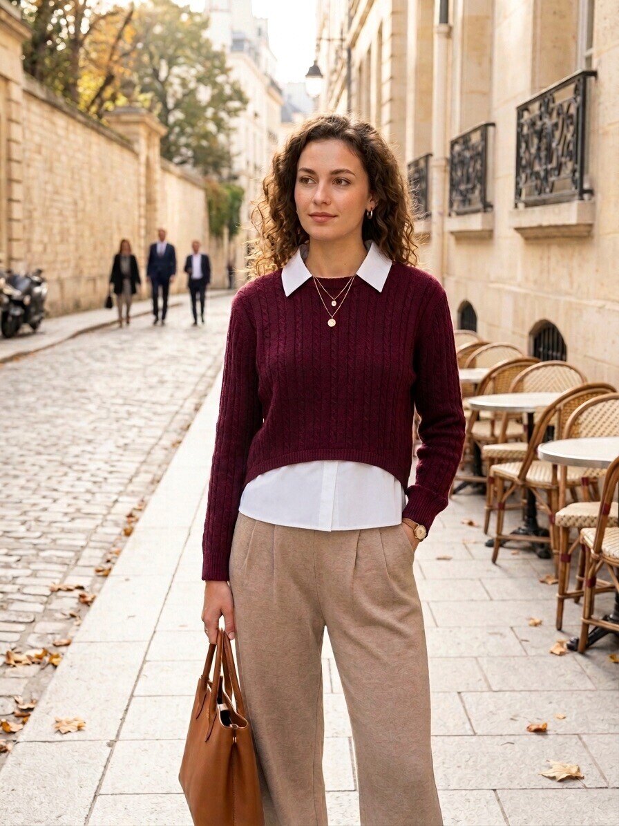 Grossista M&D FASHION - Maglione con colletto intrecciato