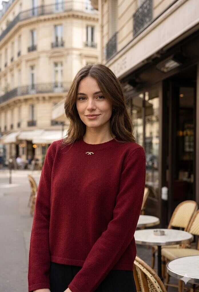 Wholesaler M&D FASHION - Knitted sweater with decorative jewel round neck