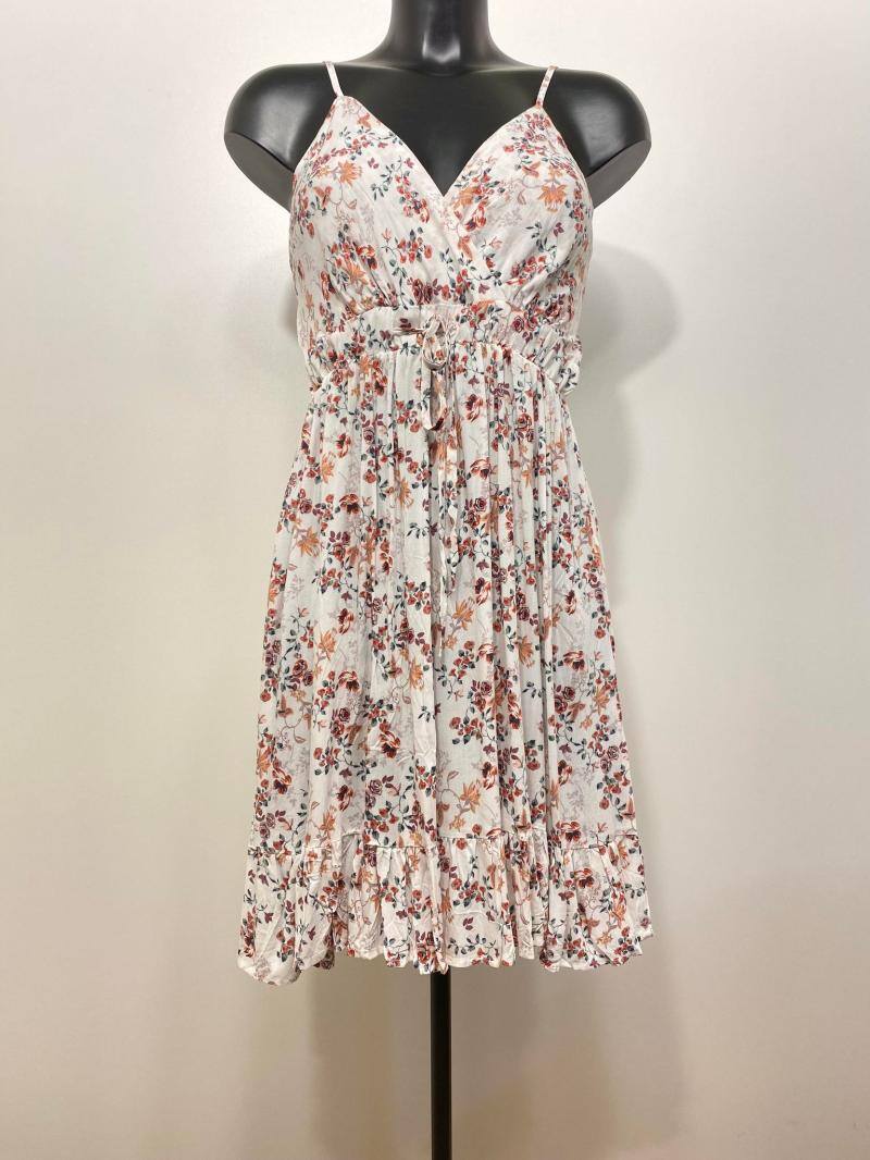 Grossiste M&D FASHION - Robe courte à bretelles ajustables et volant