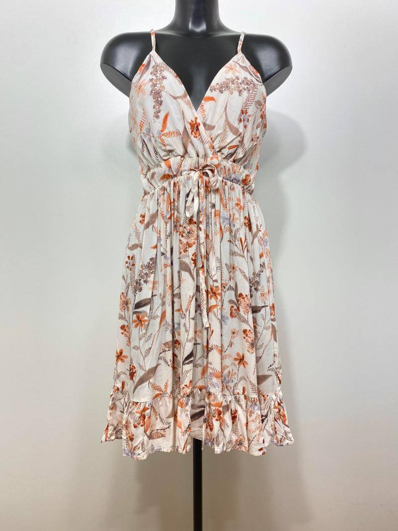 Grossiste M&D FASHION - Robe courte à bretelles réglables avec volant