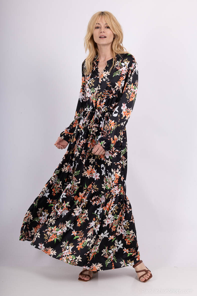 Grossiste M&D FASHION - Robe longue à motifs floraux