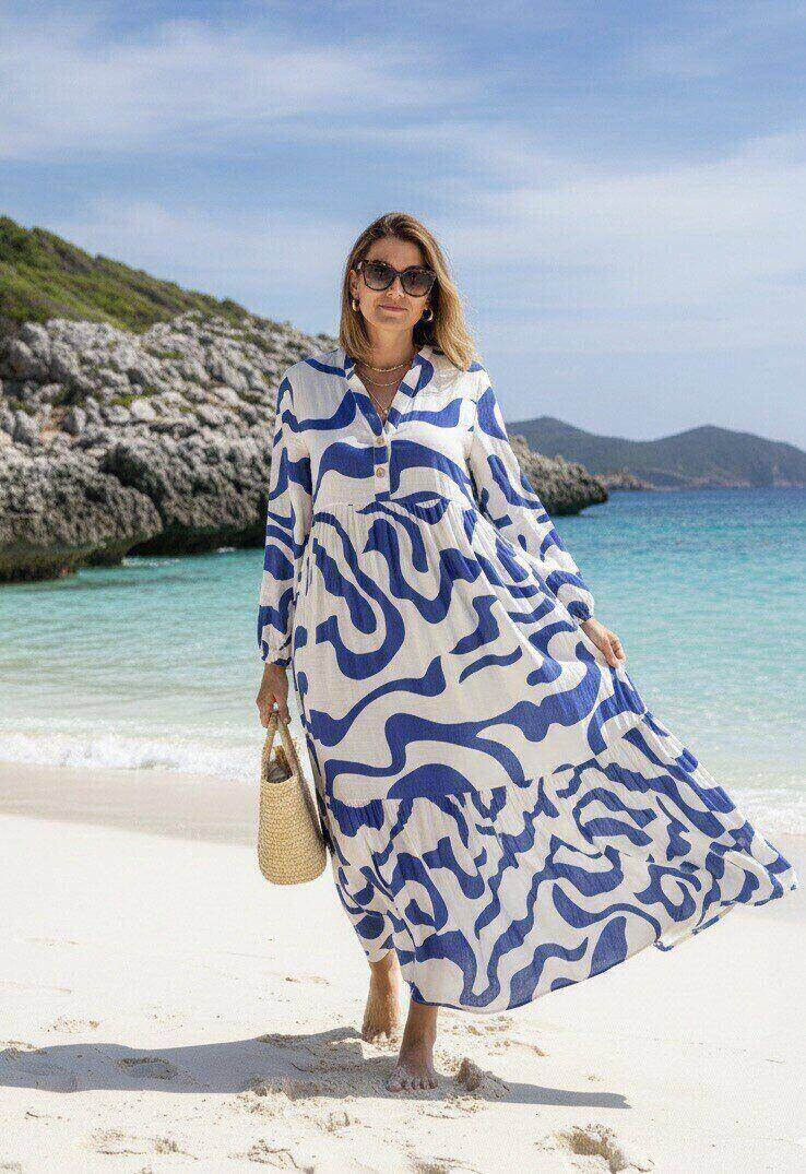 Mayorista M&D FASHION - Vestido Largo Efecto Lino