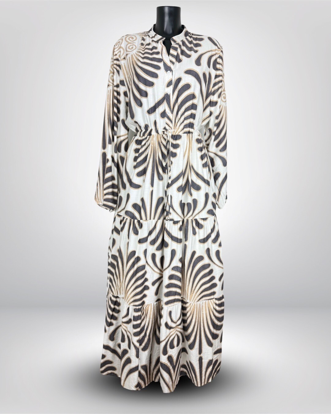Grossiste M&D FASHION - Robe longue imprimée avec lacet ajustable