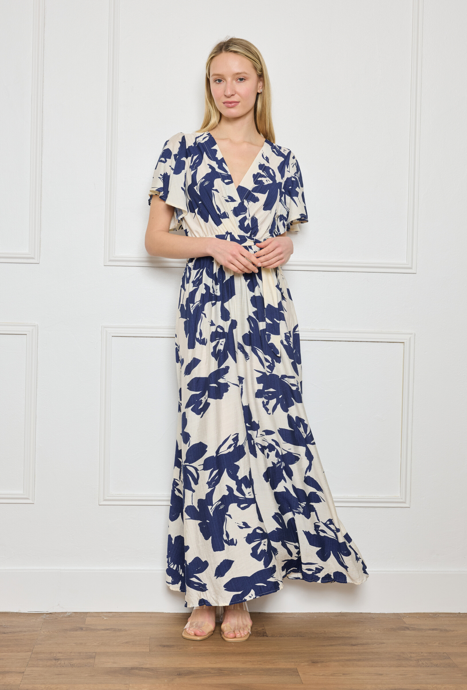 Wholesaler M&D FASHION - Long floral print portfolio dress