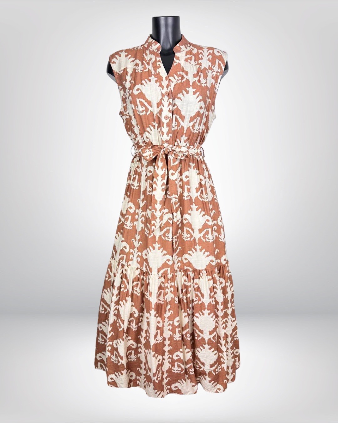 Wholesaler M&D FASHION - Long -sleeved dress with ethnic print