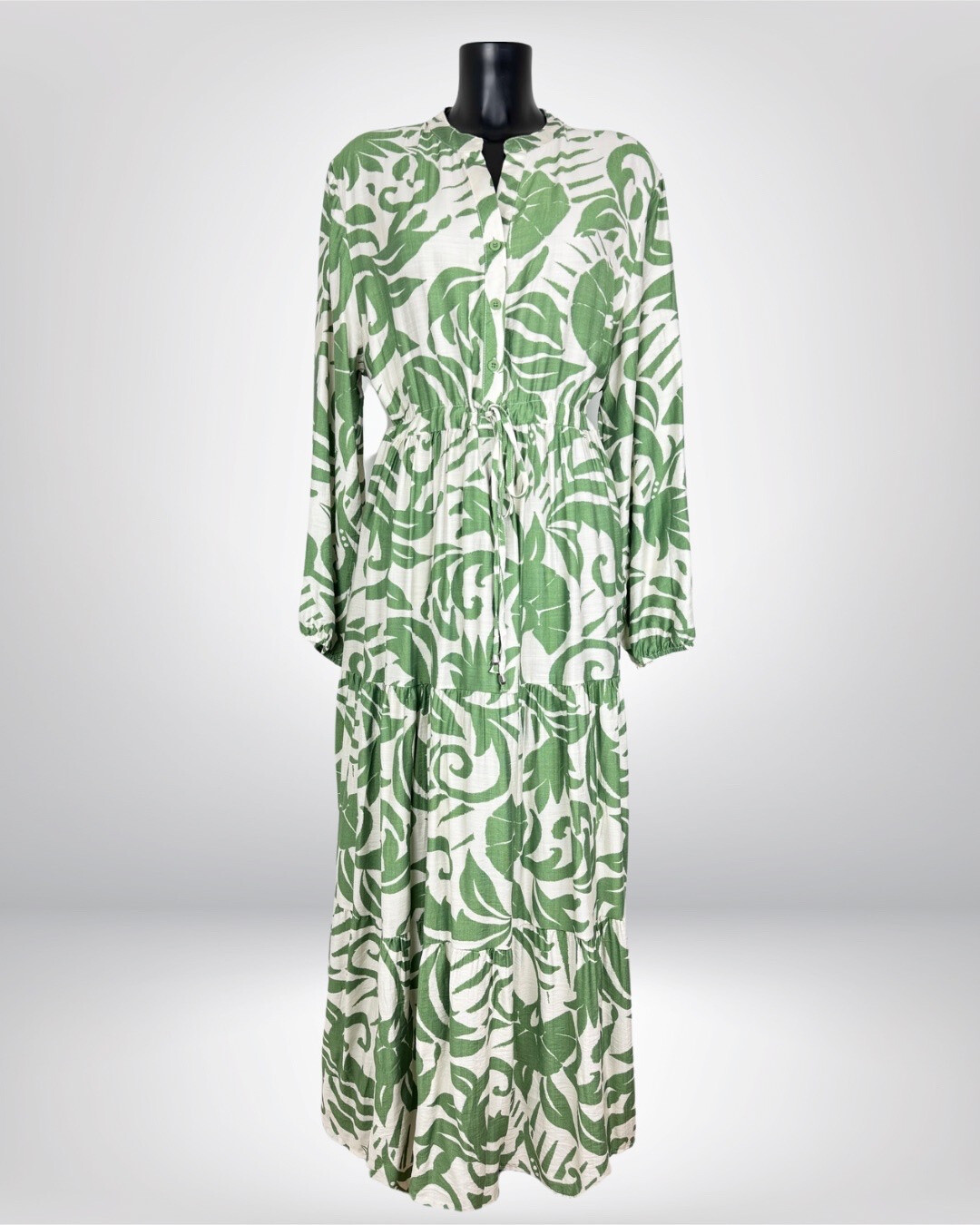 Mayorista M&D FASHION - Vestido largo con estampado floral con encaje ajustable