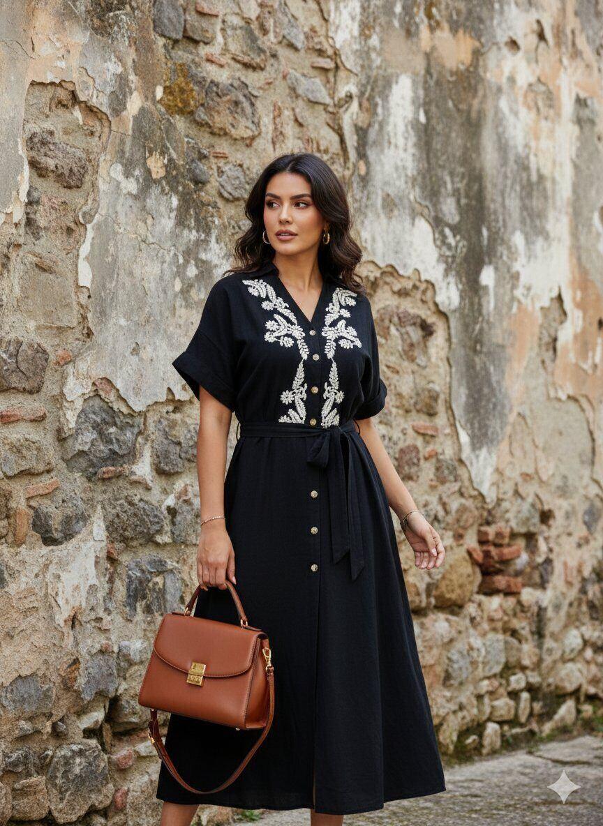 Grossiste M&D FASHION - Robe Longue de Cérémonie à Motifs Botaniques