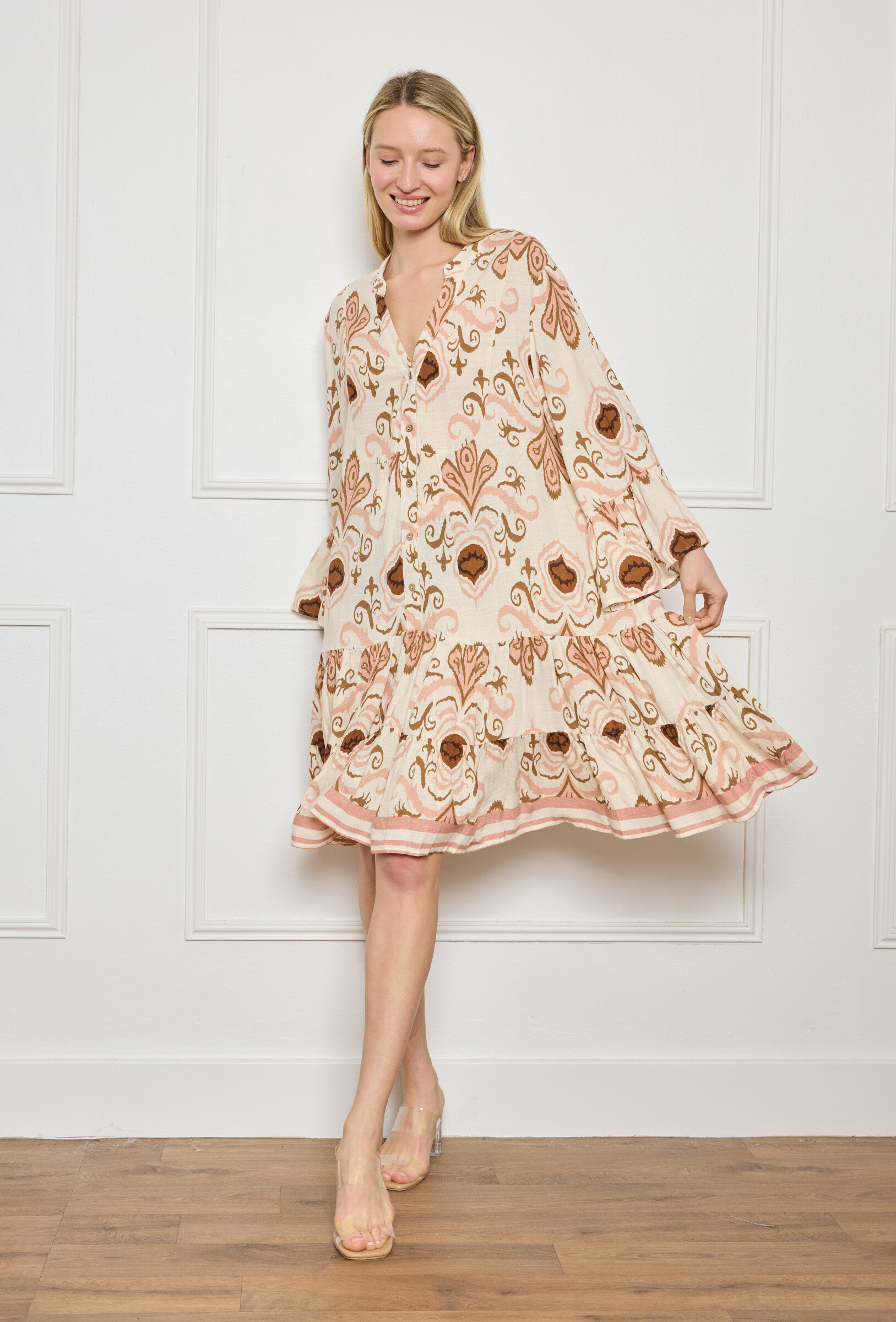 Wholesaler M&D FASHION - Bohemian fluid short dress printed