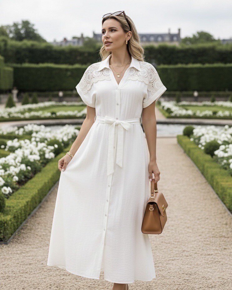 Grossiste M&D FASHION - Robe Maxi Chic à Col Cambré