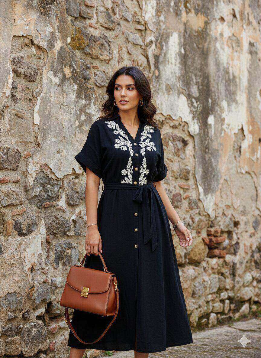 Grossiste M&D FASHION - Robe Longue de Cérémonie à Motifs Botaniques