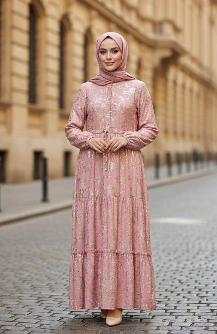 Mayorista M&D FASHION - Conjunto elegante de hijab con estampado delicado