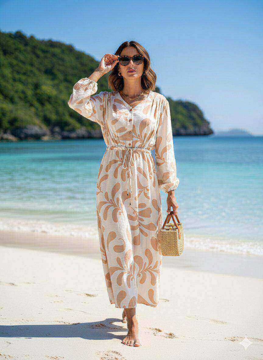 Grossiste M&D FASHION - Robe Longue Effet Lin