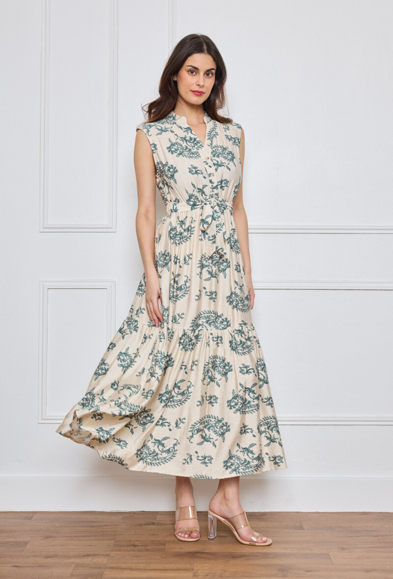 Wholesaler M&D FASHION - Vintage -style sleeveless dress printed style