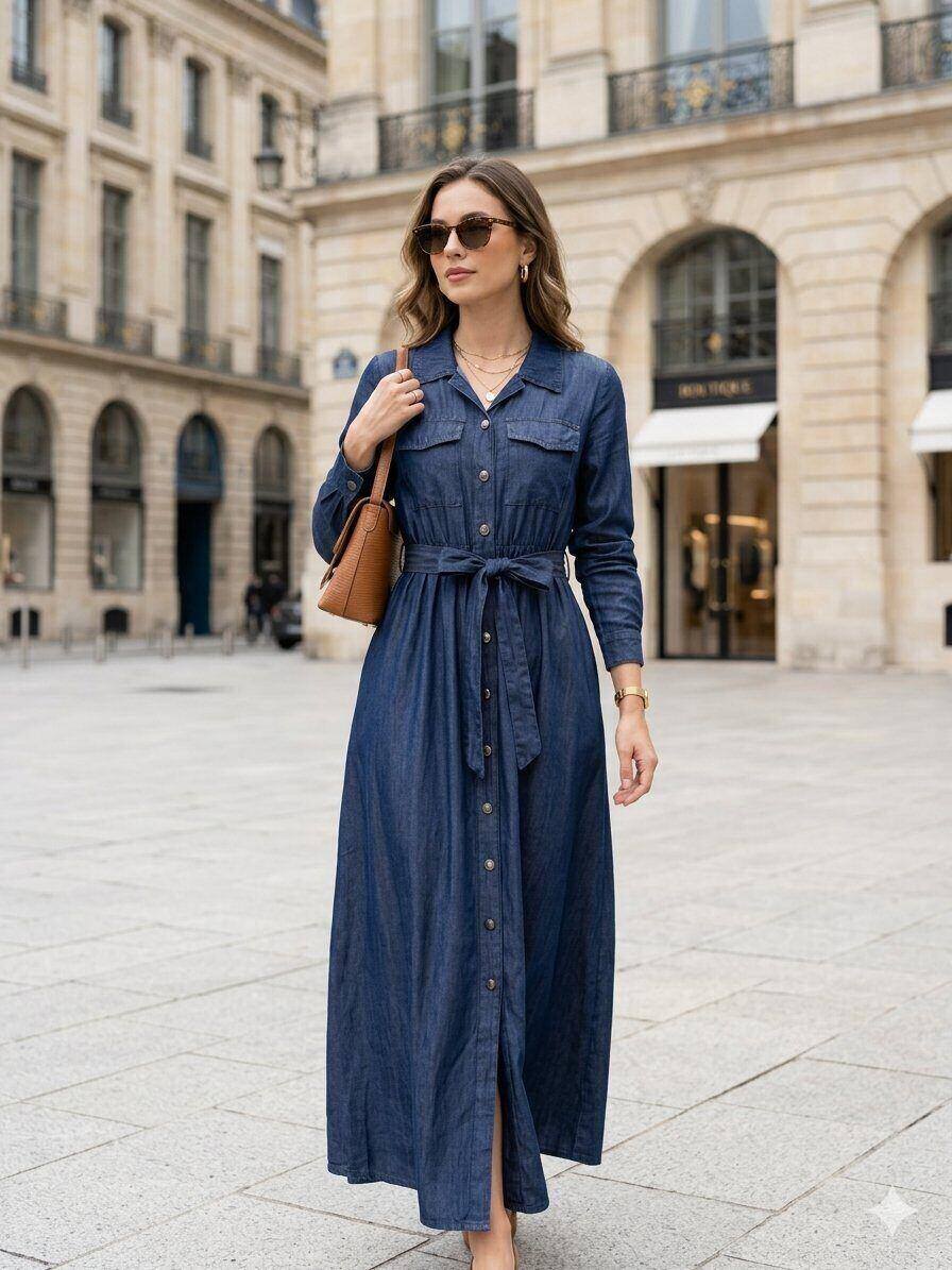 Grossista M&D FASHION - Abito Camicia Lungo in Cotone